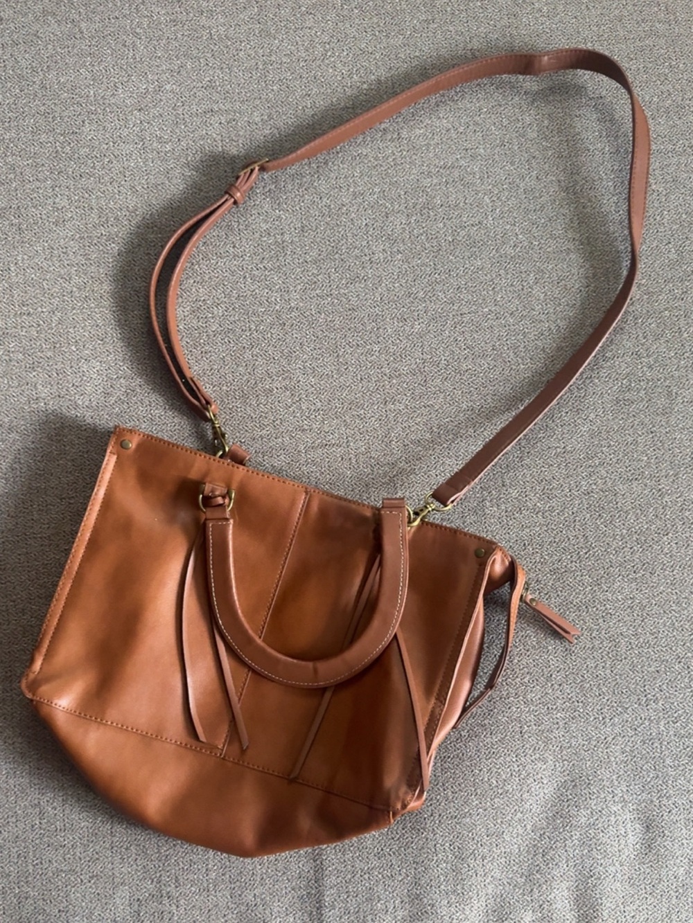 Universal Thread Cognac Brown Leather Shoulder Tote